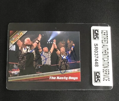 Tarjeta autografiada firmada por TNA TRISTAR 2010 The Nasty Boys #17 Cas auténtica Foto 1 de 2