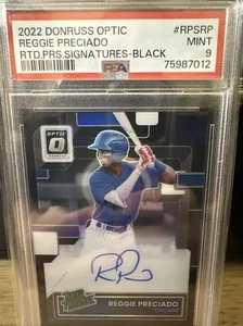 2022 Donruss Optic Reggie Preciado Signatures /25 Black PSA 9 Cubs Prospect - Picture 1 of 3