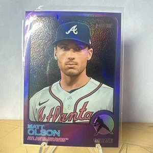 2022 Topps Heritage High Number - Matt Olson Chrome Purple Refractor #590 - Picture 1 of 2