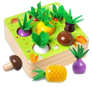NEW Wooden Montessori Vegetable Learning Toys for Kids/Children/Toddler with... - Picture 1 of 7