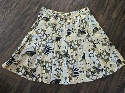 GEOFFREY BEENE Cotton Floral Pleated A-Line Skirt NWOT/SIZE 12 - Image 1 of 4