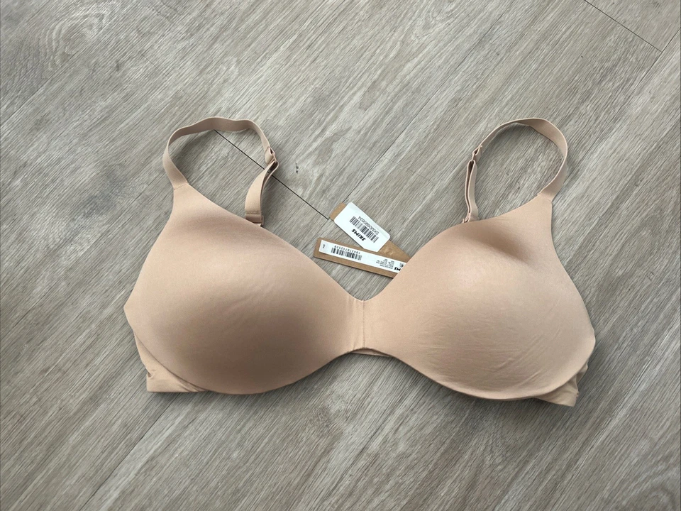 Skims Wireless Form Push Up Plunge Bra BR-WRL-1891 Color Onyx Size 44D