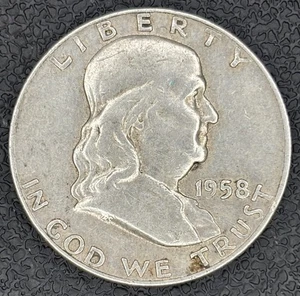 1958-D Franklin Half Dollar ~ 90% Silver ~ B-3143 - Picture 1 of 2