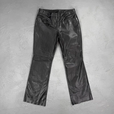 Pantalones de pierna acampanados vintage Express de cuero genuino negro 5/6 Foto 1 de 4