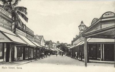 Fiji, SUVA, Main Street, Shops (1910s) Melanesia Gus. Arnold Postcard - Image 1 of 2