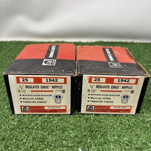 THOMAS & BETTS ISOLIERTER CHASE-NIPPEL P/N: 1942 1/2 ZOLL BLAU (BOX MIT 25) - Bild 1 von 3