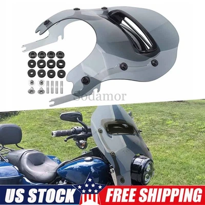 For Harley Road King FLHR FLHRXS 1994-2025 Light Smoke Windshield Wind Splitter - Image 1 of 4
