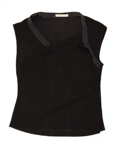 KAREN MILLEN Womens Sleeveless Blouse Top UK 16 Large Black Viscose BJ02 - Picture 1 of 3