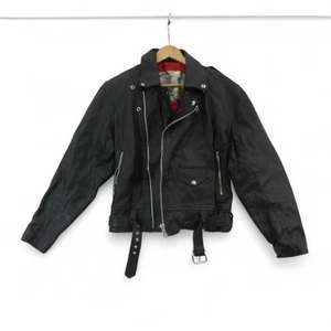 Cockpit Leather Jacket 42 EU 52 Full Zip Coat UK Large Black Biker Preloved - Picture 1 of 24