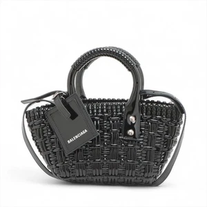 Balenciaga Bistro XXS Enamel 2 Way Handbag Black 678028 - Picture 1 of 13