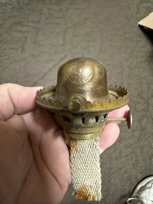 Kerosene #2 Flip Top 2-5/8fitter Brass Oil Lamp Burner E. MILLER & CO. - Image 1 of 4
