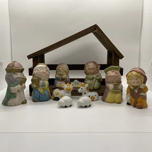 Belén Infantil De Colección Set 11 Figuras Porcelana Madera Creche Caja Original Completa - Imagen 1 de 24