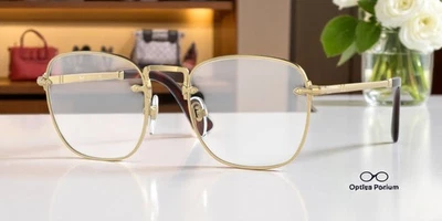 PERSOL PO2490V 1142 Square Gold Demo Lens 52 mm Men's Eyeglasses - Image 1 of 2