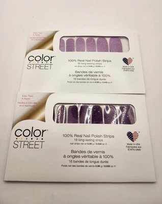 2 Juegos de Tiras de Esmalte de Uñas Color Street Real Tonos de Brillo Púrpura, NUEVO Foto 1 de 4