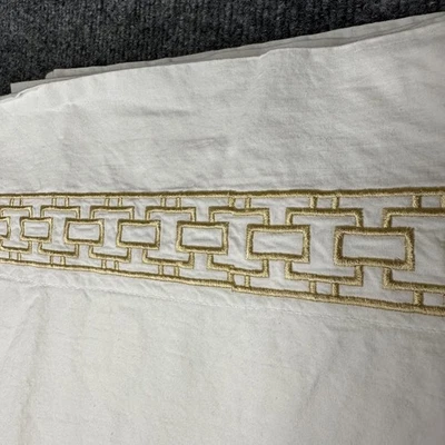 Sferra King Hoja Bordada Plana Oro Blanco Lujo Llavero Griego Usado en Excelente Condición Foto 1 de 4