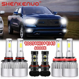 Faros LED altos y bajos para RAM 1500 2500 3500 2016-2018 6 PIEZAS + bombillas antiniebla - Imagen 1 de 12