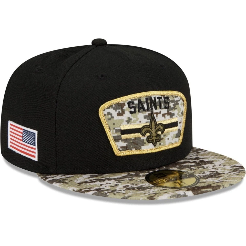 Кепка с плоским козырьком New Era 59Fifty New Orleans Saints Service мужская размер 7 - Изображение 1 из 4
