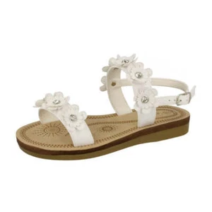 GIRLS CHILDRENS KIDS FLAT SANDALS SHOES SUMMER COMFY PRETTY - Picture 1 of 3