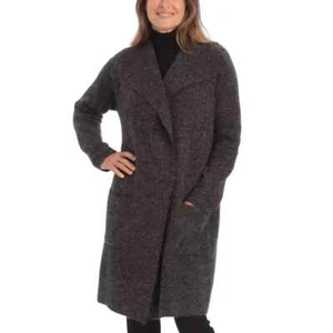 Joseph A Women's Sweater Cardigan Coat Open Front Pockets Relax Fit, Gray M/L - Picture 1 of 4