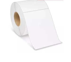 Barcode Printer Label: 6 in Label Wd, 8 in Label Ht, White, 750 Per Roll Lot 4 - Picture 1 of 2