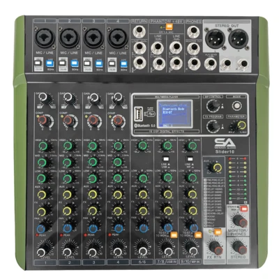 Seismic Audio 10 Channel Mixer Console with Bluetooth Streaming, USB and Effects - Image 1 of 4