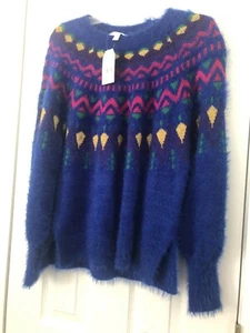 NWT time true sweater full color blue size S (4-6) - Picture 1 of 2