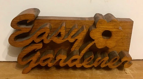 Vintage Mid-Century Abstract 3-D Wooden Wall Art "Easy Gardener" Cover