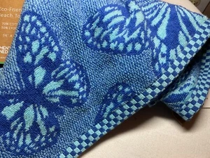 DEBORAH CONNOLLY Beach Towel BUTTERFLIES BLUE 36 X 68 COTTON LYOCELL NWT - Picture 1 of 3