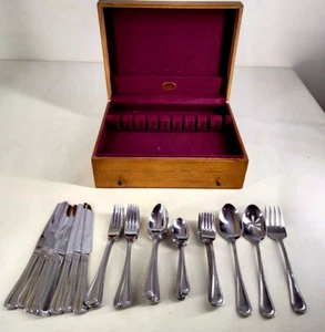 Wallace Stainless Flatware 18/0 Silverware Beaded Mixed Lot of 41 Pieces - Picture 1 of 16