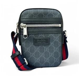Authentic Gucci Small Messenger Bag Supreme GG Monogram Gray Web - Picture 1 of 16