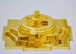 Lord Kuber Meru Yantra Pyramid In Brass Metal 5 Inch Energized - Picture 1 of 4