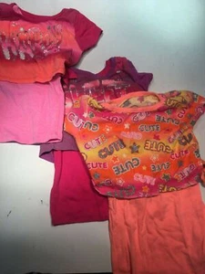 3 Shirts Crop Top girls T-Shirt Size 4T Bright colors Kids - Picture 1 of 12