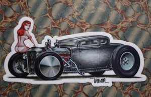 Keith WEESNER Decal vtg 1930 1931 Ford Hot Rod Coupe auto window tool box truck - Picture 1 of 4