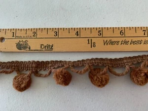 CONSO Ball Fringe Trim - Milk Chocolate Brown 3/4 inch balls - Bolt of 34 yards - Picture 1 of 4