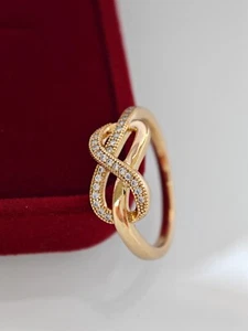 Top Qualität! Ring Unendlichkeit 1A Zirkonia 18K vergoldet NEU! - Bild 1 von 14