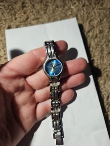 Anne Klein II Women's Silver-Tone Quartz Blue Faced Analog Watch Needs Battery - Picture 1 of 6
