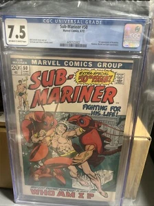 Marvel Comics SUB-MARINER #50 CGC 7.5 1° NAMORITA - Foto 1 di 12