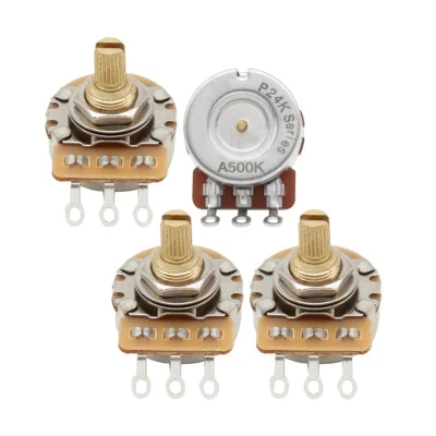 FLEOR 2 A500K e 2 B500K potenziometri per chitarra albero corto in ottone pentole full size - Immagine 1 di 4