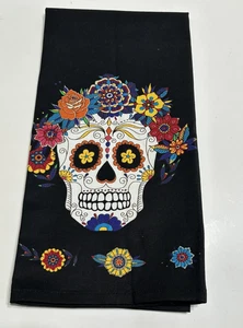 Williams Sonoma Tag der Toten Geschirrtuch Küche Sugar Skull Halloween 20"x29" - Bild 1 von 4