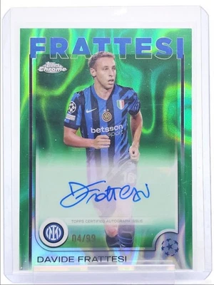 DAVIDE FRATTESI 2024 TOPPS CHROME UEFA AUTOGRAPH PINK LAVA AUTO /99 Q0902 - Image 1 of 2