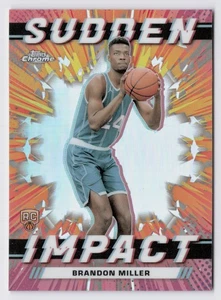 2023-24 Topps Chrome Sudden Impact Brandon Miller #SI-2 (RC) CHARLOTTE HORNETS - Picture 1 of 2