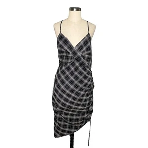 BAILEY44 Bray Dress Women's Size Large Black White Windowpane Plaid Mini - Picture 1 of 6