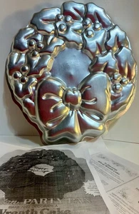 Tortiera Vintage CORONA DI NATALE 502-1484 Holiday Baking WILTON + Istruzioni - Foto 1 di 2