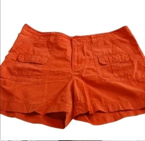 Polo Ralph Lauren Orange Cargo Shorts Women's Size 14 100% Cotton - Picture 1 of 9