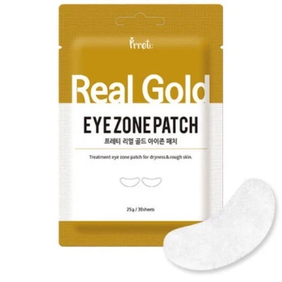PRRETI Real Gold Eye Zone Patch 30 sheets Nourishing Eye Mask Multi Care Kbeauty - Image 1 of 4