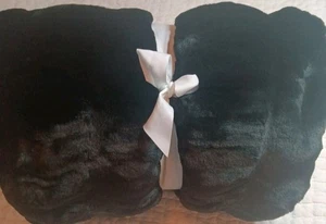 Pottery Barn Faux Fur Ruched Throw  50"×60 ( Black) NWOT - Picture 1 of 4
