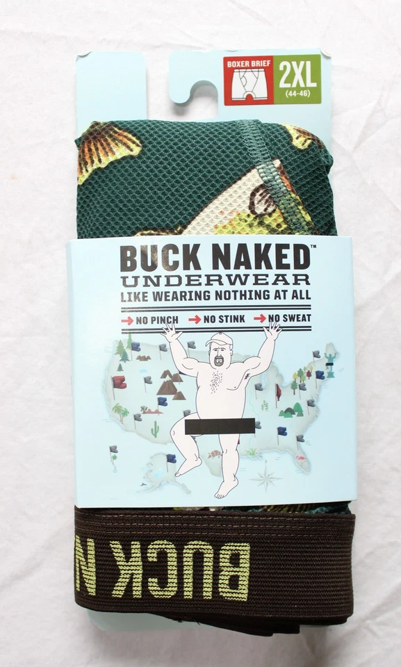 1 Pair Duluth Trading Size 4XL Buck Naked Boxer Brief in Pine Woods 76715