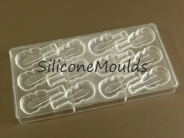 NUEVOS 12 celdas VIOLINES Profesionales POLICARBONATO Molde de chocolate Moldes de caramelo Foto 1 de 1