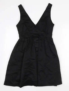 Warehouse Womens Black Polyester Blend Size 10 V-Neck - Picture 1 of 12