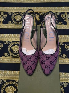 Nuevo en Caja 100% Auténtico Gucci Monograma Multicolor GG Puntera Punta Bombas Talla 39 - Imagen 1 de 5